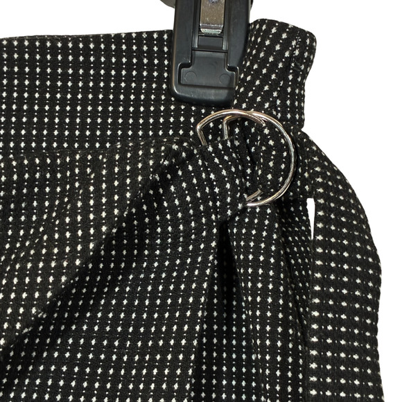 Zara Trafaluc Black Belted Asymmetric Polka Dot Skort Small Neutral Mini Shorts - Picture 2 of 10